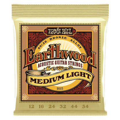 Ernie Ball 2003 Earthwood 80/20 Bronze Acoustic Guitar Strings - .012-.054 Medium Light